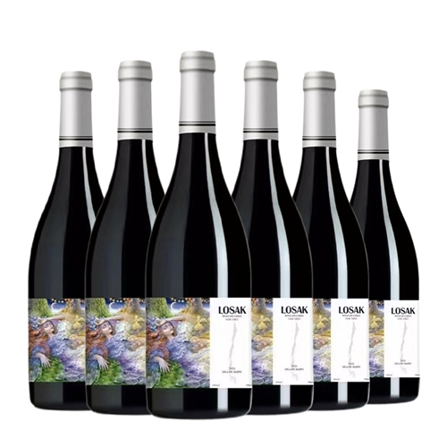 Losac Winery Oak Tree Carved Bottle - 1 Case/6 Bottles